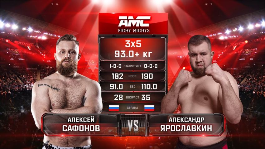 Видео боя Алексей Сафонов – Александр Ярославкин AMC Fight Nights Global: Winter Cup