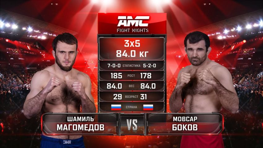 Видео боя Шамиль Магомедов - Мовсар Боков AMC Fight Nights Global: Winter Cup