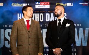 Напряжённая и одновременно весёлая битва взглядов Александра Усика и Тони Беллью