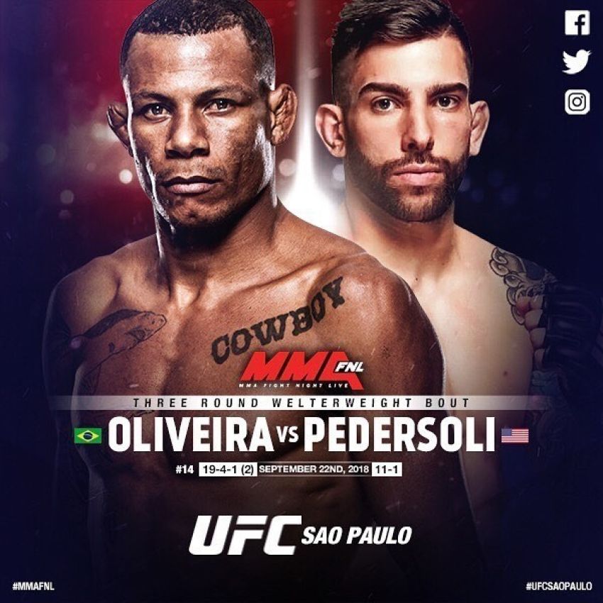 Видео боя Алекс Оливейра - Карло Педерсоли UFC Fight Night 137