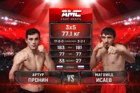 Видео боя Артур Пронин - Магомед Исаев AMC Fight Nights 103