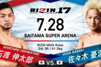 Видео боя Юта Сасаки - Шинтаро Ишиватари Rizin 17