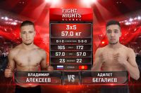 Видео боя Владимир Алексеев – Адилет Бегилиев Fight Nights Global 98