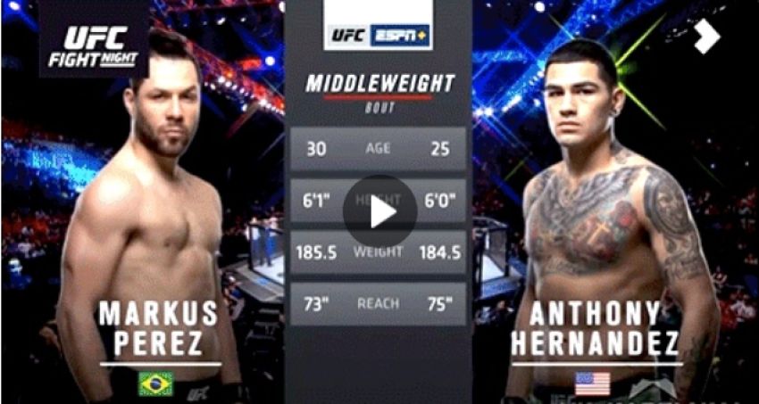 Видео боя Маркус Перес - Энтони Эрнандес UFC Fight Night 144