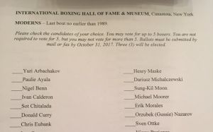 Бланк для голосования IBHoF 2018
