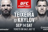 Никита Крылов и Гловер Тейшейра встретятся на турнире UFC в Ванкувере