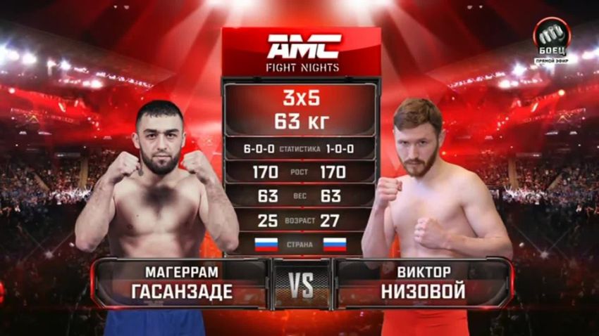 Видео боя Магеррам Гасанзаде – Виктор Низовой AMC Fight Nights 111