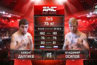 Видео боя Хамзат Далгиев – Владимир Осипов AMC Fight Nights 111