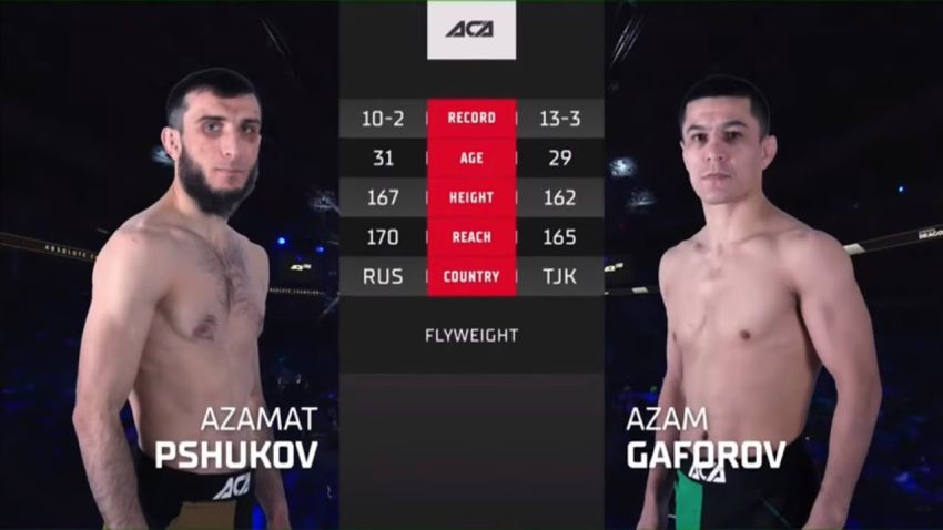 Видео боя Азамат Пшуков – Азам Гафоров ACA 150