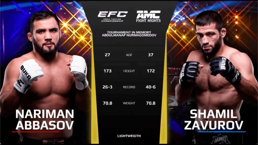 Видео боя Нариман Аббасов – Шамиль Завуров EFC 41