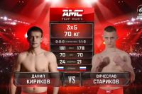 Видео боя Данил Кириков – Вячеслав Стариков AMC Fight Nights 112