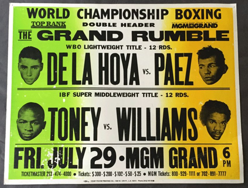Вспоминаем как это было: Оскар Де Ла Хойя vs Хорхе Паес. Первый бой Де Ла Хойи в легком весе. Бой за вакантный титул WBO.