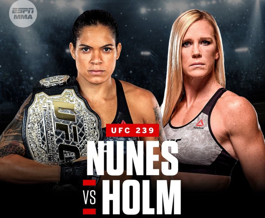 Аманда Нуньес против Холли Холм в ко-мейн ивенте UFC 239 