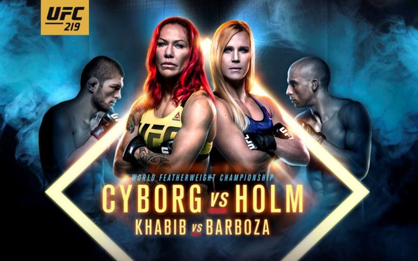 Файткард турнира UFC 219: Сайборг - Холм