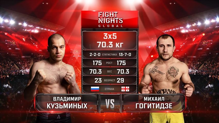 Видео боя Владимир Кузьминых - Михаил Гогитидзе Fight Nights Global 94