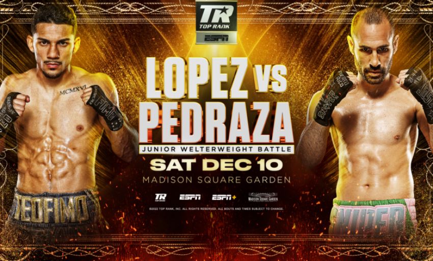 Официально: Теофимо Лопес и Хосе Педраса проведут поединок 10 декабря