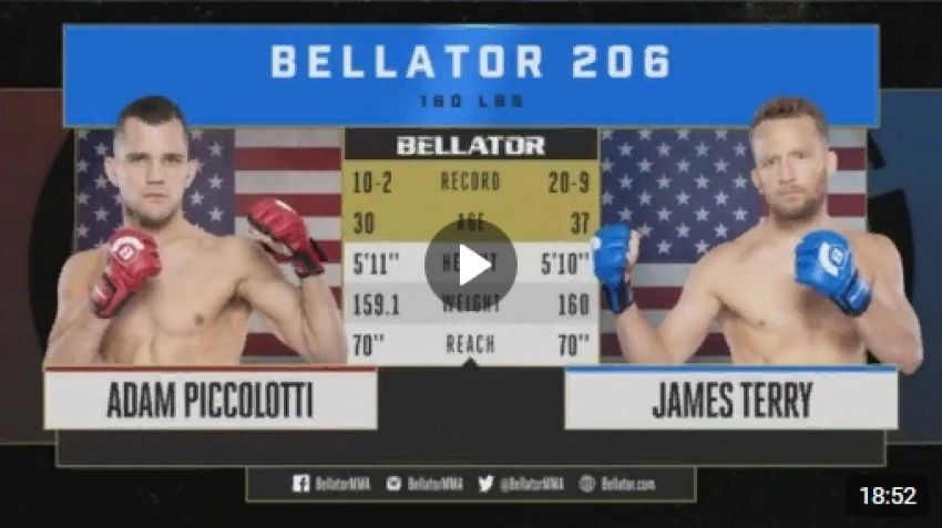 Видео боя Адам Пикколотти – Джеймс Терри Bellator 206