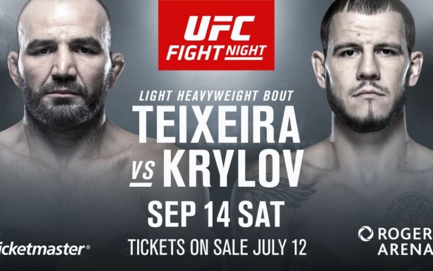 Никита Крылов и Гловер Тейшейра встретятся на турнире UFC в Ванкувере