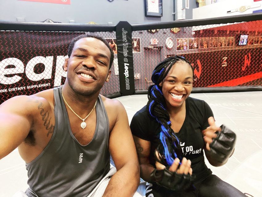 Jon Jones coaches Claressa Shields ahead of his MMA debut