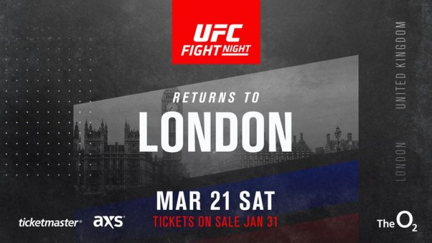 UFC официально объявила турнир в Лондоне 21 марта 2020 года