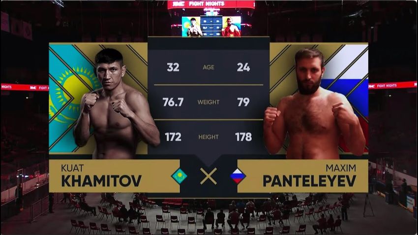 Видео боя Куат Хамитов - Максим Пантелеев AMC Fight Nights Global & "Стальное сердце"