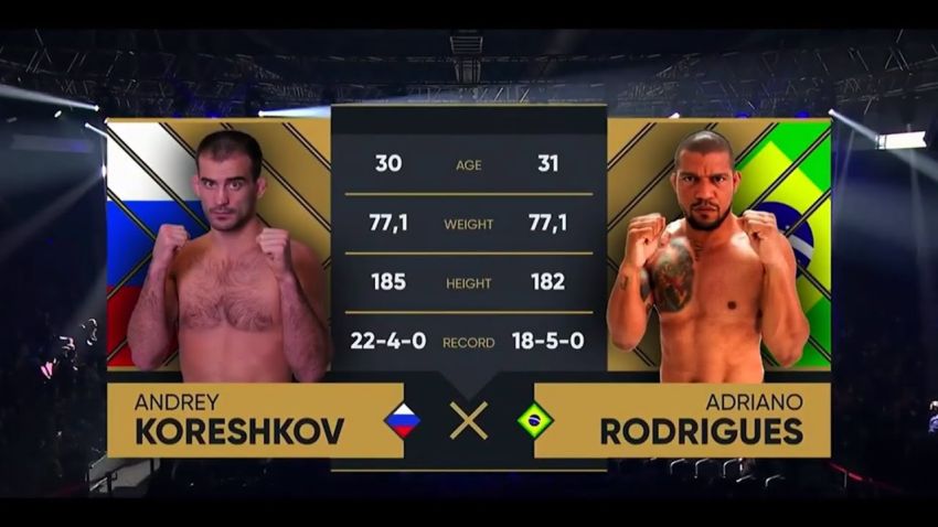 Видео боя Андрей Корешков – Адриано Родригес AMC Fight Nights Сочи