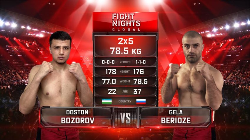 Видео боя Достон Бозоров - Гела Беридзе Fight Nights Global-GFC