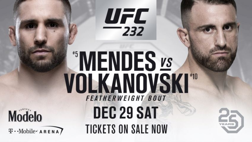 Видео боя Чед Мендес - Алекс Волкановски UFC 232