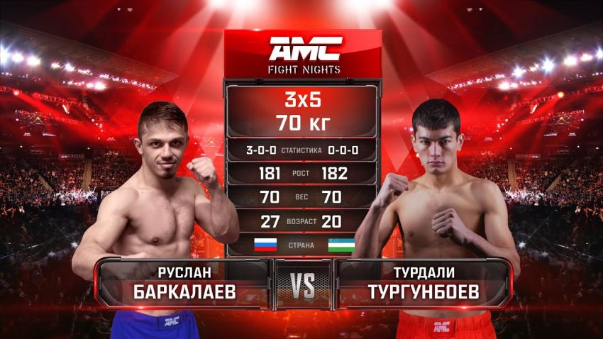 Видео боя Руслан Баркалаев – Турдали Тургынбоев AMC Fight Nights "Кубок Донского атамана"