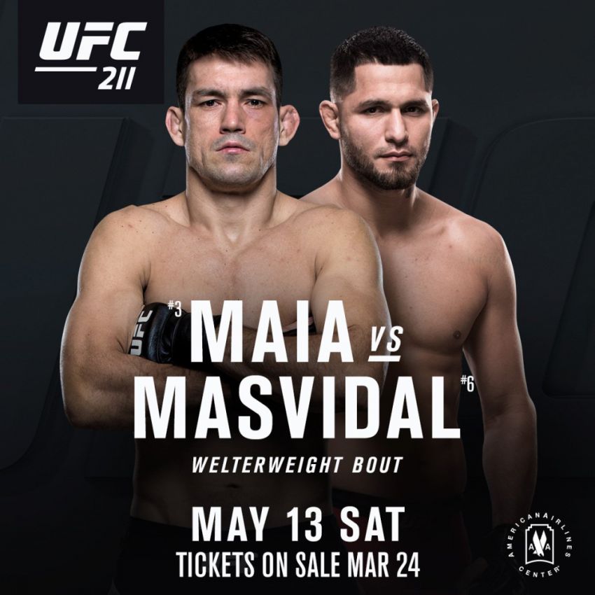 Демиан Майа против Хорхе Масвидала на UFC 211 в Далласе 