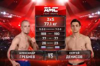 Видео боя Александр Гребнев - Сергей Денисов AMC Fight Nights 103