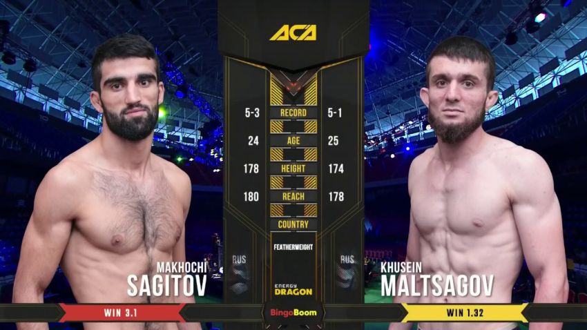 Видео боя Хусейн Мальцагов - Махочи Сагитов на ACA 98 - Fight Day