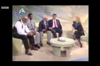 Джордж Форман, Мухаммад Али и Джо Фрейзер на телепередаче
