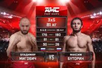 Видео боя Максим Буторин – Владимир Мигович AMC Fight Nights 106