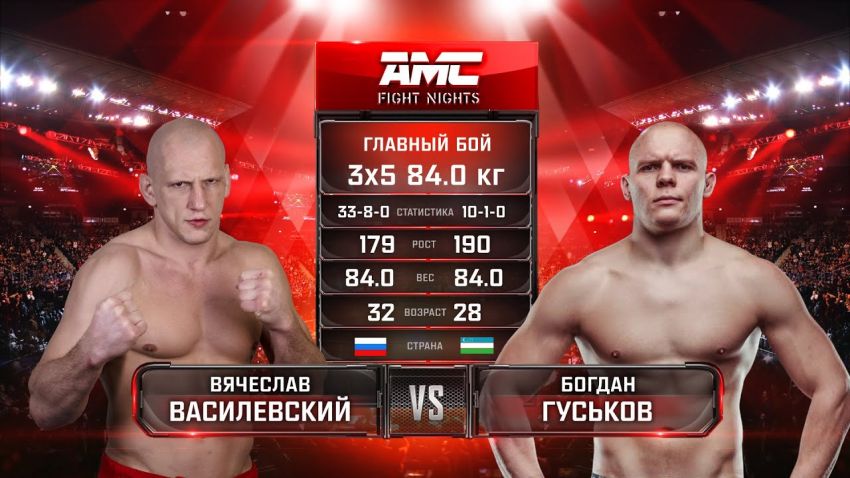 Видео боя Вячеслав Василевский - Богдан Гуськов AMC Fight Nights Global: Winter Cup