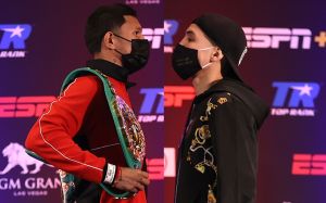 Мигель Берчельт и Оскар Вальдес встретились лицом к лицу на финальной пресс-конференции