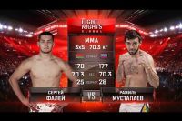 Видео боя Сергей Фалей - Рамиль Мустапаев Fight Nights Global 62