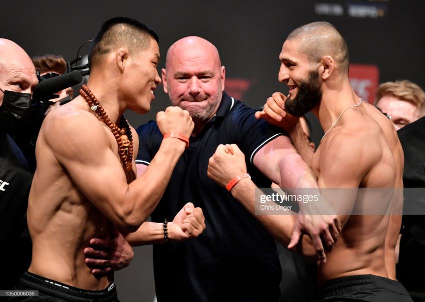 Видео боя Хамзат Чимаев - Ли Джинглианг UFC 267