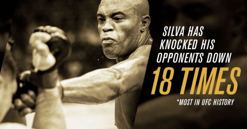 Андерсон Сильва - рекордсмен по количеству нокдаунов в UFC
