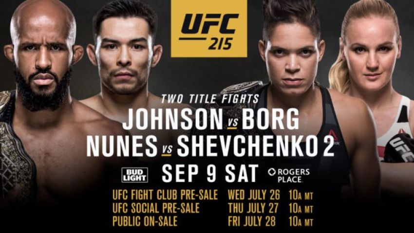 Коэффициенты букмекеров на бои турнира UFC 215