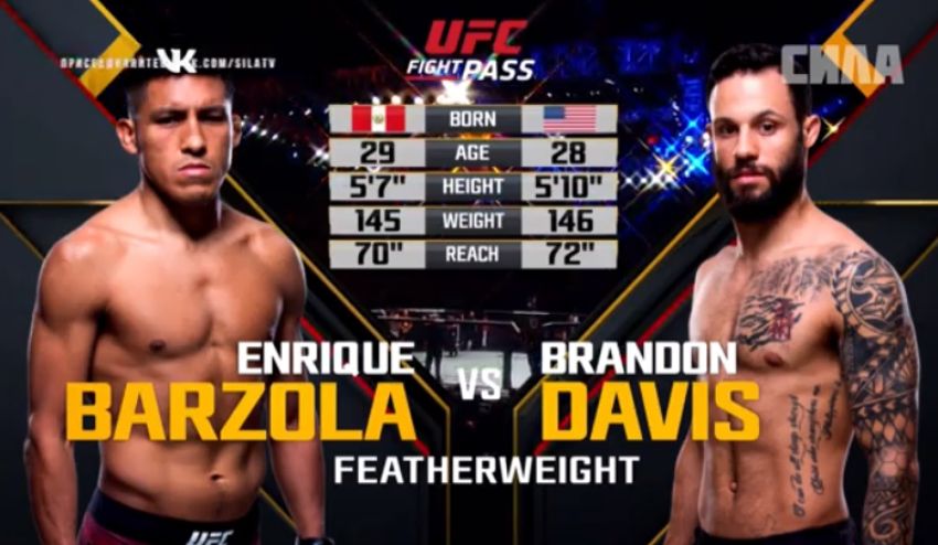 Видео боя Энрике Барзола - Брэндон Дэвис UFC Fight Night 129