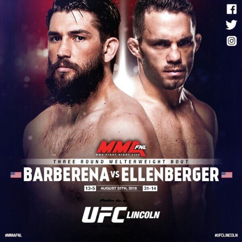Видео боя Джейк Элленбергер - Брайан Барберена UFC Fight Night 135