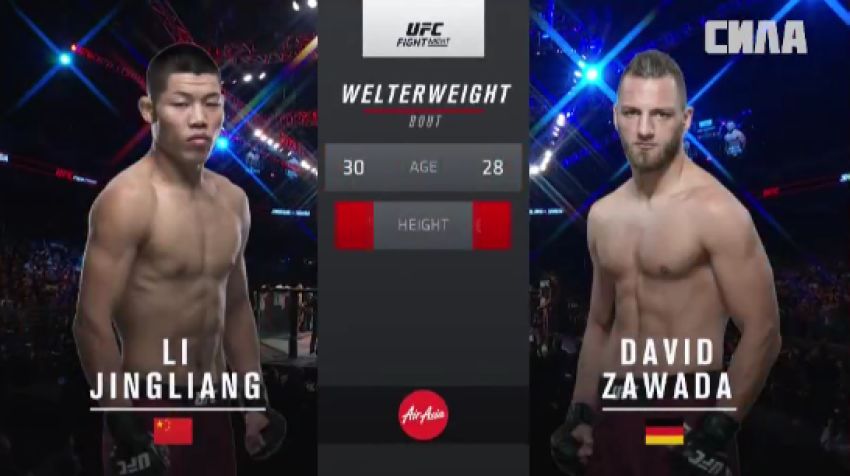 Видео боя Ли Джинлианг — Давид Завада, UFC Fight Night 141