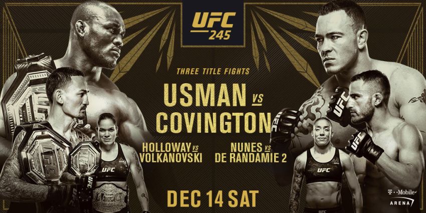 Зарплаты участников UFC 245: Камару Усман - Колби Ковингтон