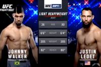 Видео боя Джонни Уокер - Джастин Ледет UFC Fight Night 144