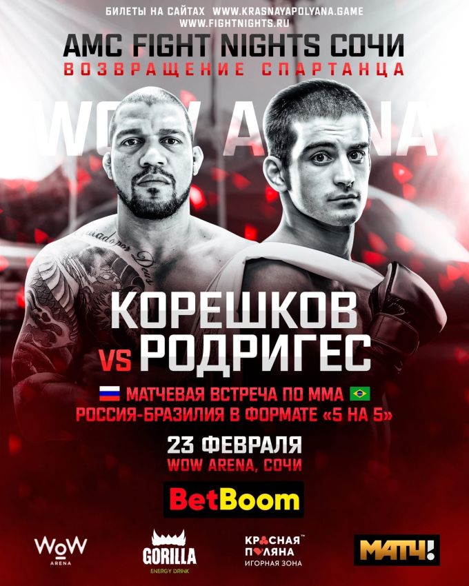 Прямая трансляция турнира AMC Fight Nights Сочи