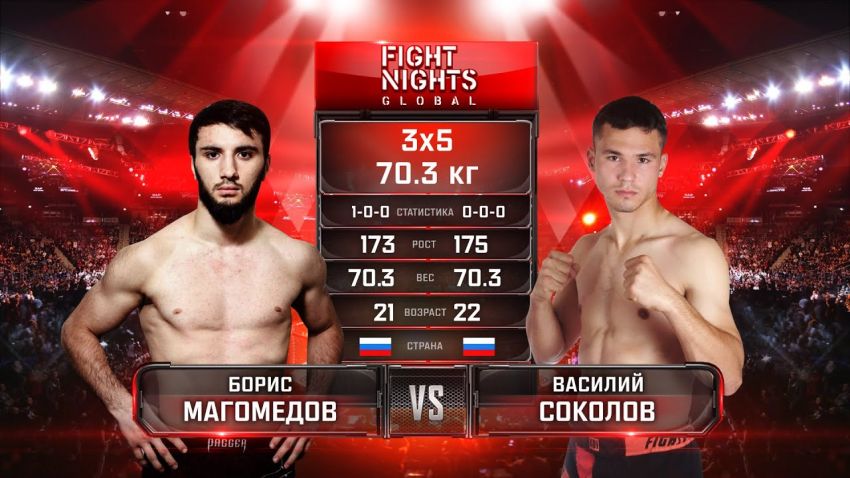 Видео боя Борис Магомедов – Василий Соколов Fight Nights Global 98