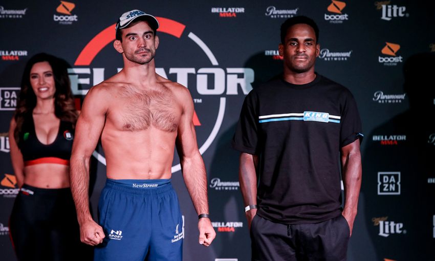 Церемония взвешивания перед турниром Bellator 229: Андрей Корешков - Лоренц Ларкин