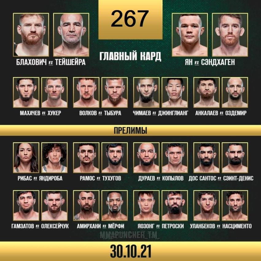 Прямая трансляция UFC 267