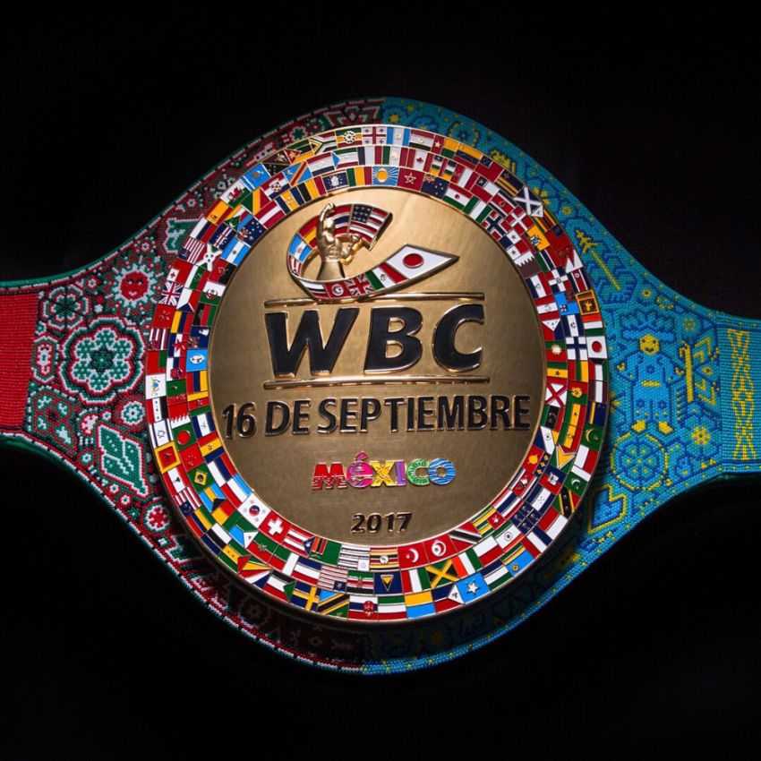 Пояс WBC, который разыграется 16 сентября между Альваресом и Головкиным.